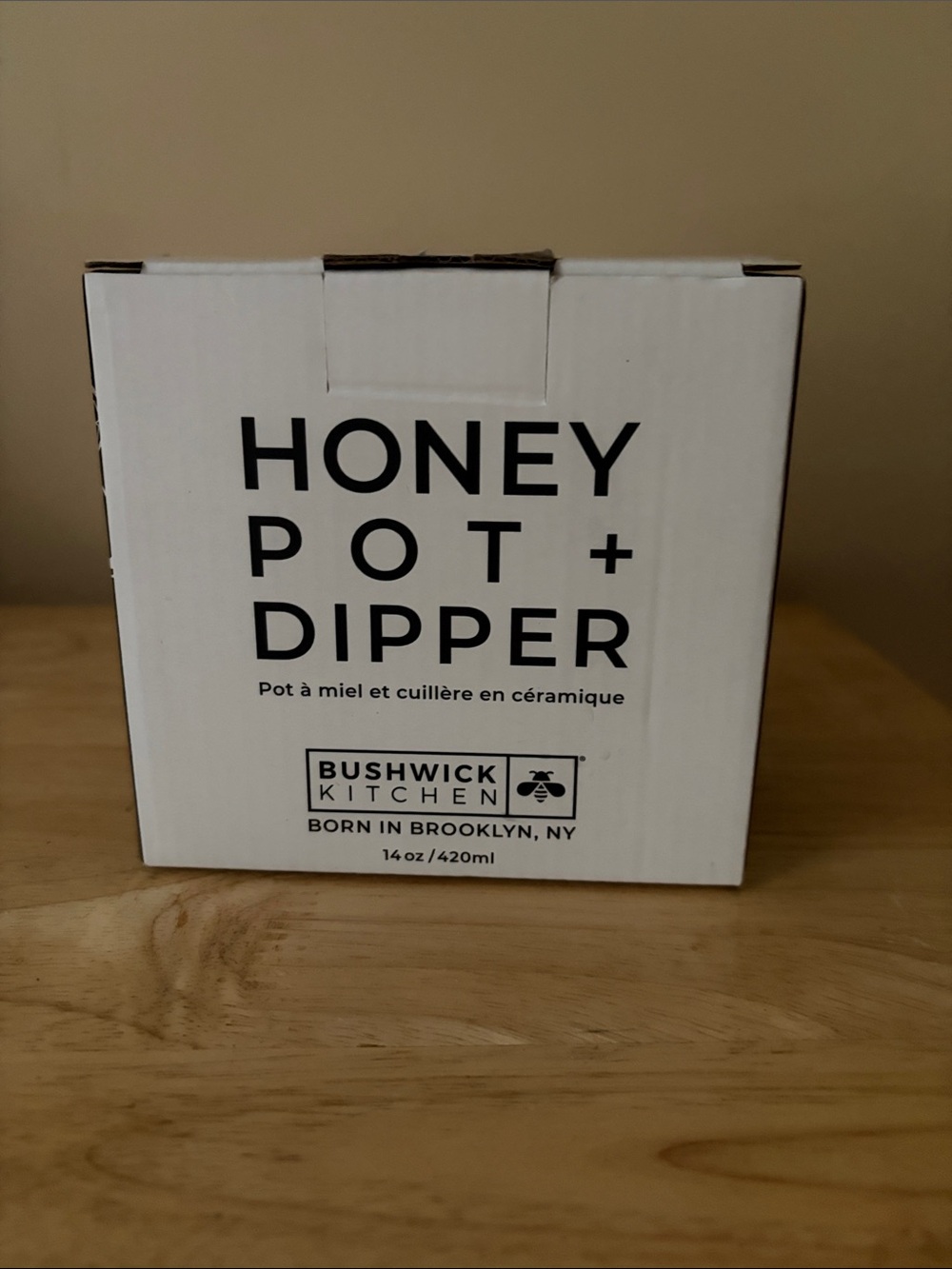 White Honey Pot with Dipper